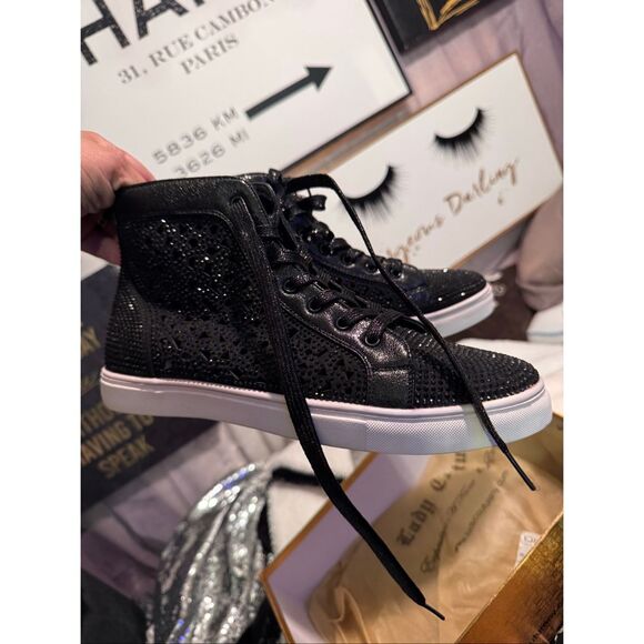 Coach Women's black grey Signature Ray Outline High Top Fashion Sneaker size 6B - Picture 1 of 15